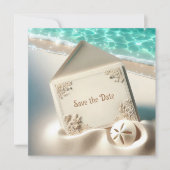 Trouwen Bewaar De Datum In Strandzand Save The Date (Voorkant)