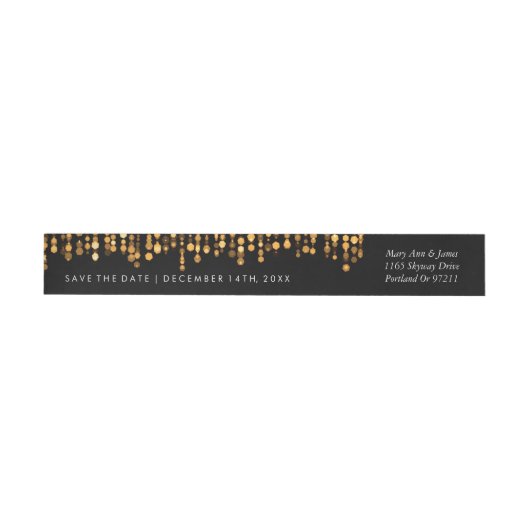 Trouwen Bewaar de datum Modern Gold Lights (Individueel)