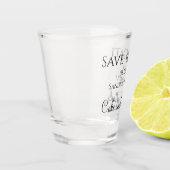 Trouwen Bewaar de datum, taart en cocktails Shot Glas (Links)