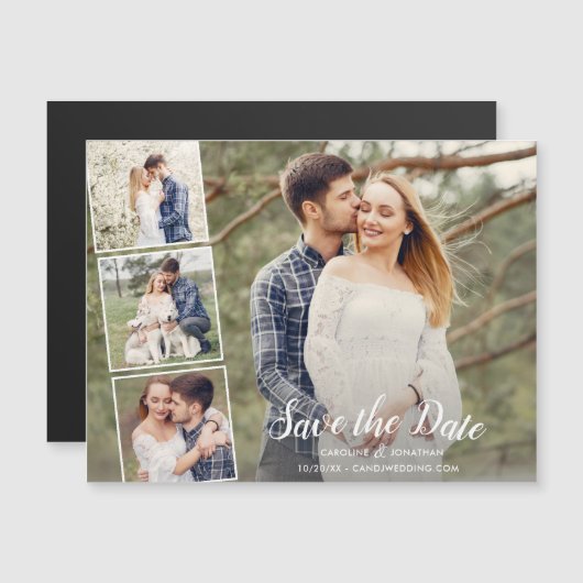 Trouwen Bewaar de datum Veel foto's Collage (Voorkant / Achterkant)