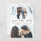 Trouwen Bewaar De Datummagneten Met Twee Afbeeldin Magnetische Uitnodiging (Voorkant)