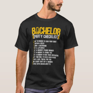 Trouwen Bruidegom  Jonggezellenfeest Checklist 1 T-shirt