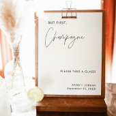 Trouwen Champagne teken, modern minimalistisch tek Poster