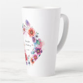 Trouwen Creatieve Bloemen Namen van Paar & Datum Latte Mok (Rechterhoek)