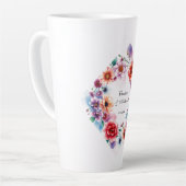 Trouwen Creatieve Bloemen Namen van Paar & Datum Latte Mok (Linkerhoek)