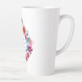 Trouwen Creatieve Bloemen Namen van Paar & Datum Latte Mok (Rechts)