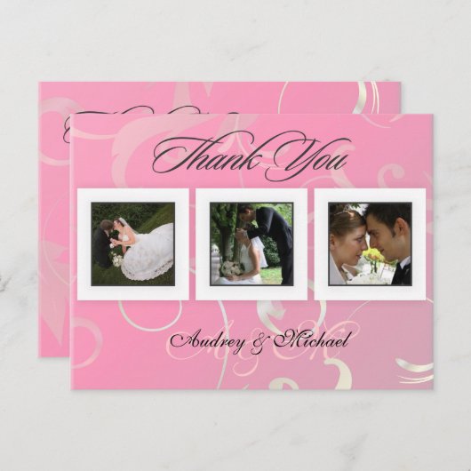 Trouwen Dank u briefkaarten plaats uw foto's (Voorkant / Achterkant)
