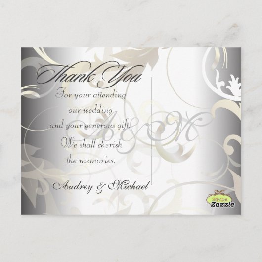 Trouwen Dank u briefkaarten plaats uw foto's (Achterkant)