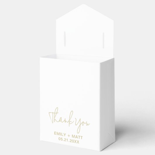 Trouwen Dank u moderne gouden script gunstboxen Bedankdoosjes (Geopend)