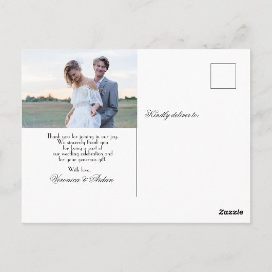 Trouwen  danspaar Dank u Briefkaart (Achterkant)