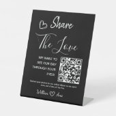 Trouwen Deel de liefde QR-code Reclamebord Met Voetstuk (Voorkant)