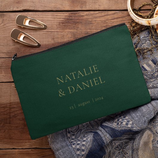 Trouwen Emerald Green en Gold Chic Etui