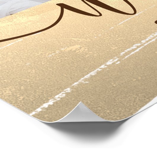 Trouwen Foto Collage Goud Thema Trouw Signage Poster (Hoek)