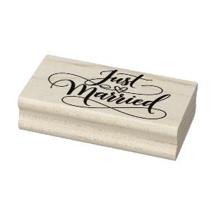 Trouwen in het zwart lijnen silhouet rubberstempel