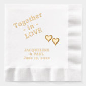 Trouwen in liefdesnamen folie servetten (Voorkant)