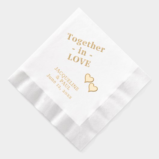 Trouwen in liefdesnamen folie servetten (Rechts)