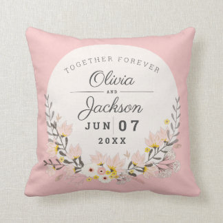 Trouwen Jubileum cadeau chique blos blush roze Kussen