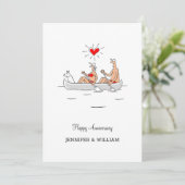 Trouwen Jubileum Getrouwd Paar Hart Kano (Staand voorkant)