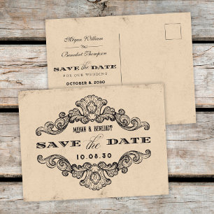 Trouwen  kalligrafie gothic save the date briefkaart