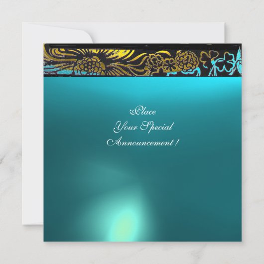 TROUWEN LIEFDESVOGELS, zwart, wit, geel aqua blauw Kaart (Achterkant)