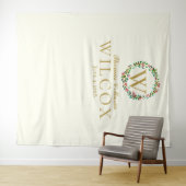 Trouwen Logo Monogram bruiloft fotocabine Wandkleed (In Situ (horizontaal))