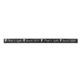 Trouwen Logo Roze Hart Paren Naam Datum gunst Lint (Voorkant)