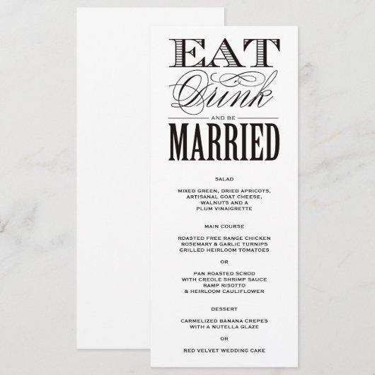 trouwen | Menu (Voorkant / Achterkant)