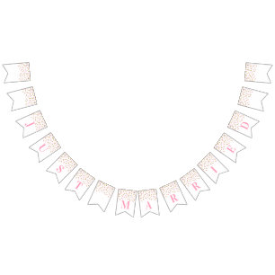 Trouwen met Banner Pink Gold Confetti