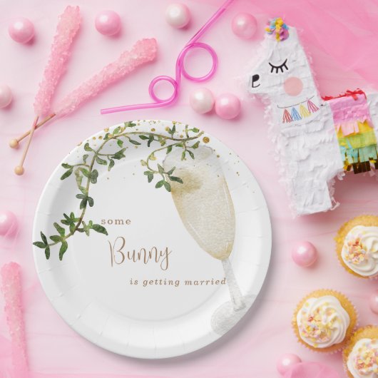 Trouwen met champagne papieren bordje (Feest)