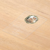 Trouwen met een kind groene foto bruiloft acryl uitnodigingen (Laagn)