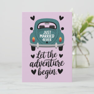 Trouwen met een klassieke auto bruiloft kaart