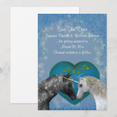 Trouwen met eenhoorns save the date (Voorkant / Achterkant)