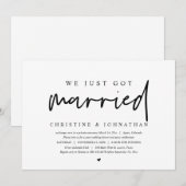 Trouwen met Elopement, we zijn net getrouwd Uitnod Kaart (Voorkant / Achterkant)