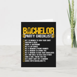 Trouwen met Funny Bachelor Party Checkli Kaart