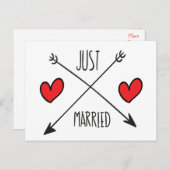 Trouwen met het hart en de pijl bruiloft Briefkaar Aankondigingskaart (Voorkant / Achterkant)