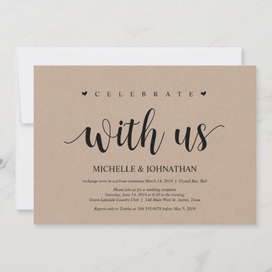 Trouwen met ons, vier het met ons Uitnodigingen (Voorkant)