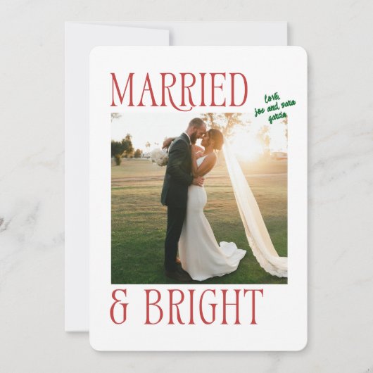 Trouwen met Pas getrouwd kerst Kaart (Voorkant)