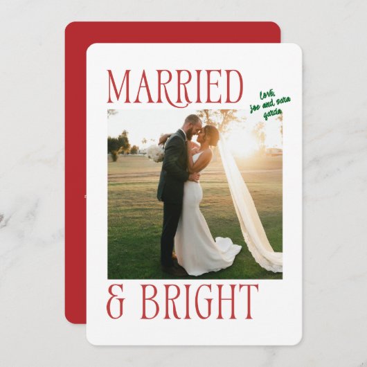 Trouwen met Pas getrouwd kerst Kaart (Voorkant / Achterkant)