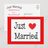 Trouwen met Red Heart Wedding Aankondigingskaart (Voorkant / Achterkant)