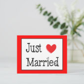 Trouwen met Red Heart Wedding Aankondigingskaart (Staand voorkant)