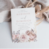 Trouwen met Stof Roze & Blush Bloem in Alle Seizoe Kaart