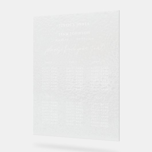Trouwen Minimale Zitting Grafiek Frosted Acryl Tek Acryl Bord (Hoek)