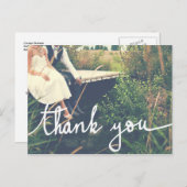 Trouwen Modern Bedankt Script Koppel Foto Briefkaart (Voorkant / Achterkant)