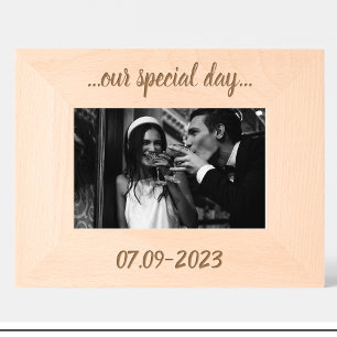 Trouwen Onze speciale dag Custom houten foto lijst Gegraveerde Lijstjes