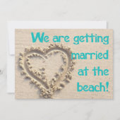 Trouwen op het strand Bruiloft Feest Uitnodiging (Voorkant)