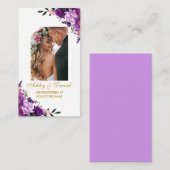 Trouwen Paarse Bloemen Foto Registry Insert Kaart  (Voorkant / Achterkant)