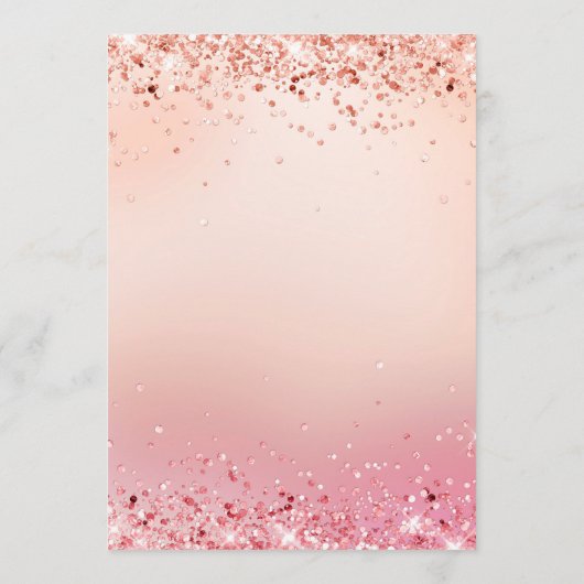 Trouwen roos goud roze confetti menukaart kaart (Achterkant)