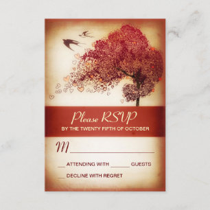 Trouwen RSVP kaarten met romantische liefde harten Kaartje