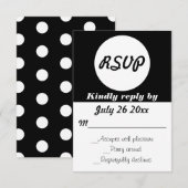 Trouwen RSVP Polka Dots  kleur Kaartje (Voorkant / Achterkant)