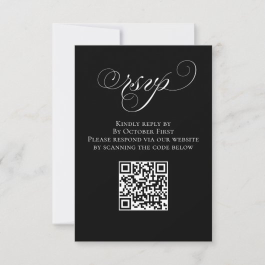 Trouwen RSVP QR Code Zwart-wit (Voorkant)